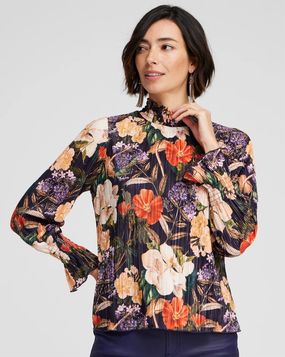 売れ筋商品|||スタイルアンドコー カットソー トップス レディース Petite Blurred Floral Perfect V-Neck Tee, Exclusively at Macy's Atomic Orange Combo Style & Co Petite Blurred Floral Perfect V-neck Tee